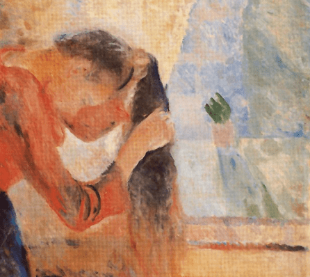 munch girl combing her hair 1892 rasmus meyer collection bergen norway